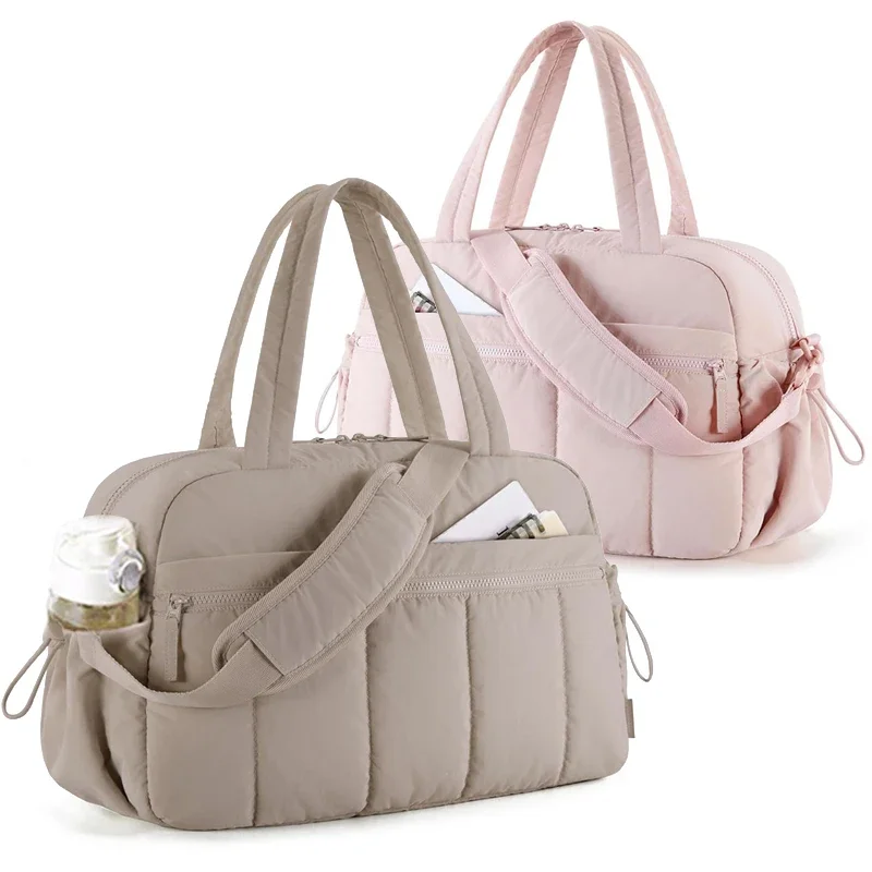 Taupe en roze Mara Travel Luiertas met zichtbaar flesvak